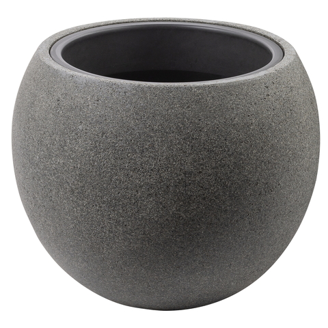 Кашпо Globe с техническим горшком (полистоун) Rock2-grey, D40хН32см, 5500012473428