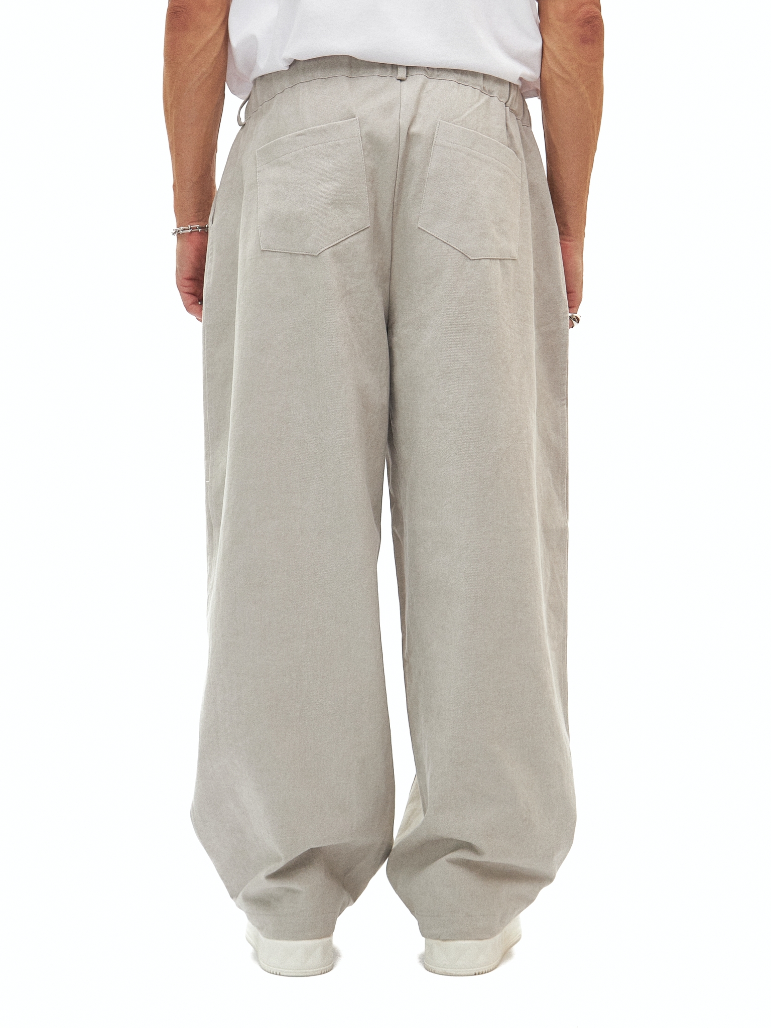 Бежевые хлопковые брюки 2Studio с защипами