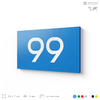 Табличка с номером 99 на дверь квартиры, для офиса, кабинета, аудитории, склада, голубая 120х70 мм, Айдентика Технолоджи