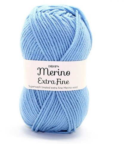 Пряжа Drops Merino Extra Fine 19 светлый серо-голубой