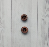 Пуговица деревянная пунктир, коричневый, 12 мм