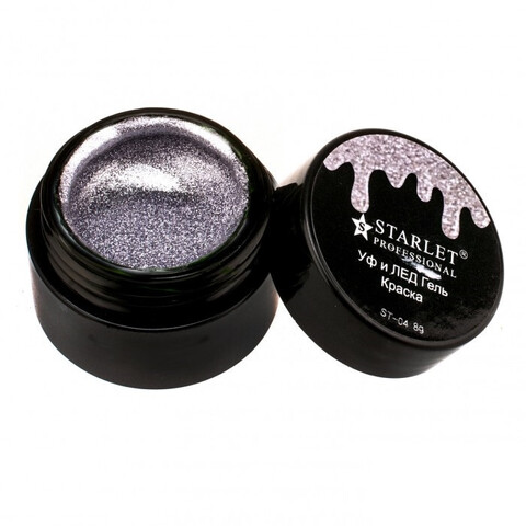 Starlet Professional, гель краска для стемпинга Серебро