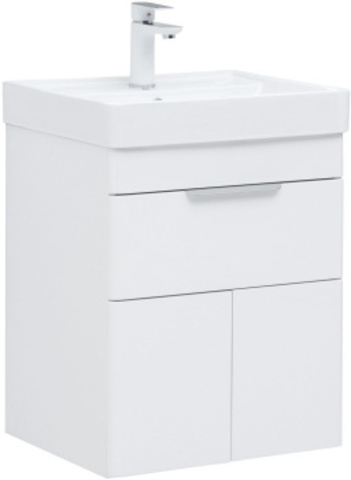Aquanet 310147 Тумба Ирис new 50 подвесная 1 ящ. 2 фасада цв.белый глянец (310147)