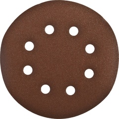 Круг шлифовальный ЗУБР ?СТАНДАРТ? из абразивной бумаги на велкро основе, 6 отв., Р240, 150мм, 5шт