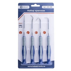 Набор крючков КОБАЛЬТ для слесарных работ, CR-V (4 шт.) блистер (245-480)
