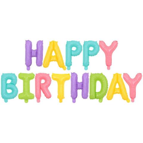 К Надпись, Happy Birthday, Ассорти макарун, 16