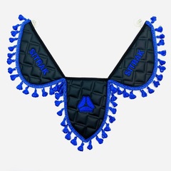 Вымпел тройной Sitrak (экокожа, черный с синей вышивкой)