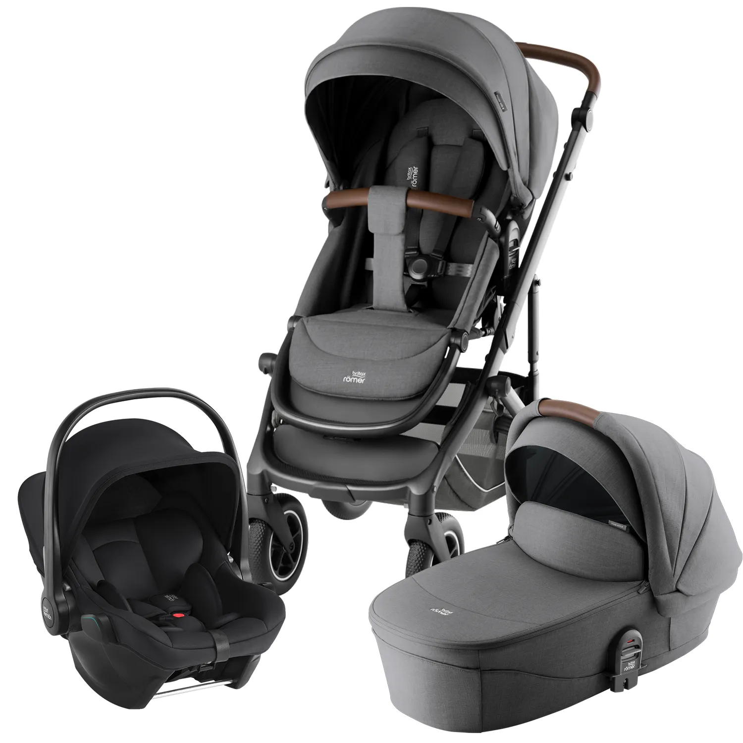 Britax Roemer Smile 5Z - 3 в 1 Коляска 3 в 1 Britax Roemer Smile 5Z Style Mineral Grey britax_roemer_smile_5Z_mineral_grey___baby_safe_core_space_black.webp