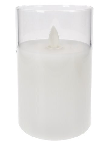 Светодиодная восковая LED свеча в прозрачном стекле 12,5 см