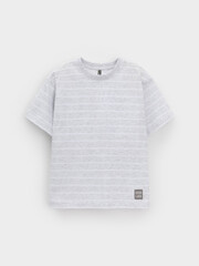 фуфайка  для мальчика  КР 302912/св.серый меланж,полоска к632