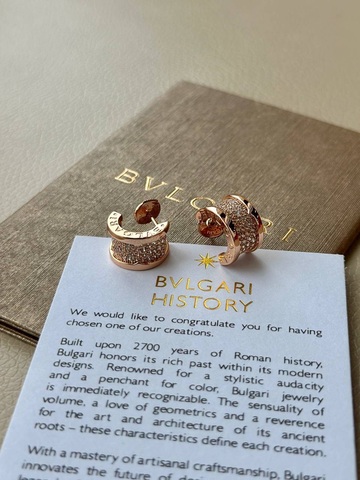 Серьги розовые BVLGARI B. ZERO