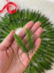 Еловые лапки искусственные, МИНИ, Хвойно-зеленые, декор зимний, рождественский, 6-6,5 см, набор 100 шт.