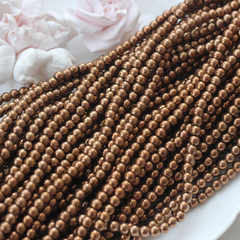 Гематин гематит, шарик 5 мм, шоколад, 1 нить, ГМ014