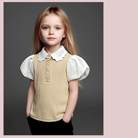 Блуза девочке (3-7) 260216-FW729