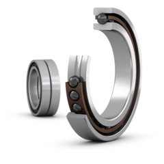 Matched set of two super-precision, high-speed E design, single row angular contact ball bearings 7001 CE/HCP4ADGA