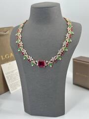 Комплект украшений колье + серьги в стиле BVLGARY