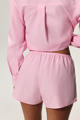 Шорты из хлопка в полоску на тонкой резинке KOS Розовый