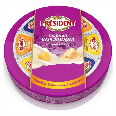 Сыр плавл PRESIDENT Сырная Коллекция 45% 140 г РОССИЯ