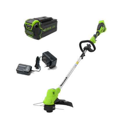 Аккумуляторный триммер Greenworks GD40LTK4, 40v, 38 см, (2112207UB), с аккумулятором 4 А·ч и зарядным устройством