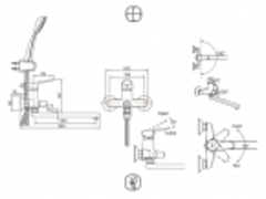 СМЕСИТЕЛЬ ДЛЯ ВАННЫ ИЗЛИВ 300 ММ С АКСЕССУАРАМИ BRAVAT ECO  F6111147C-LB
