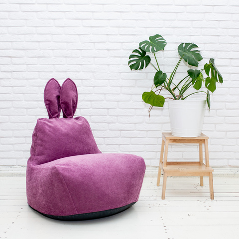 Кролик M тканевый (бордово-фиолетовый)