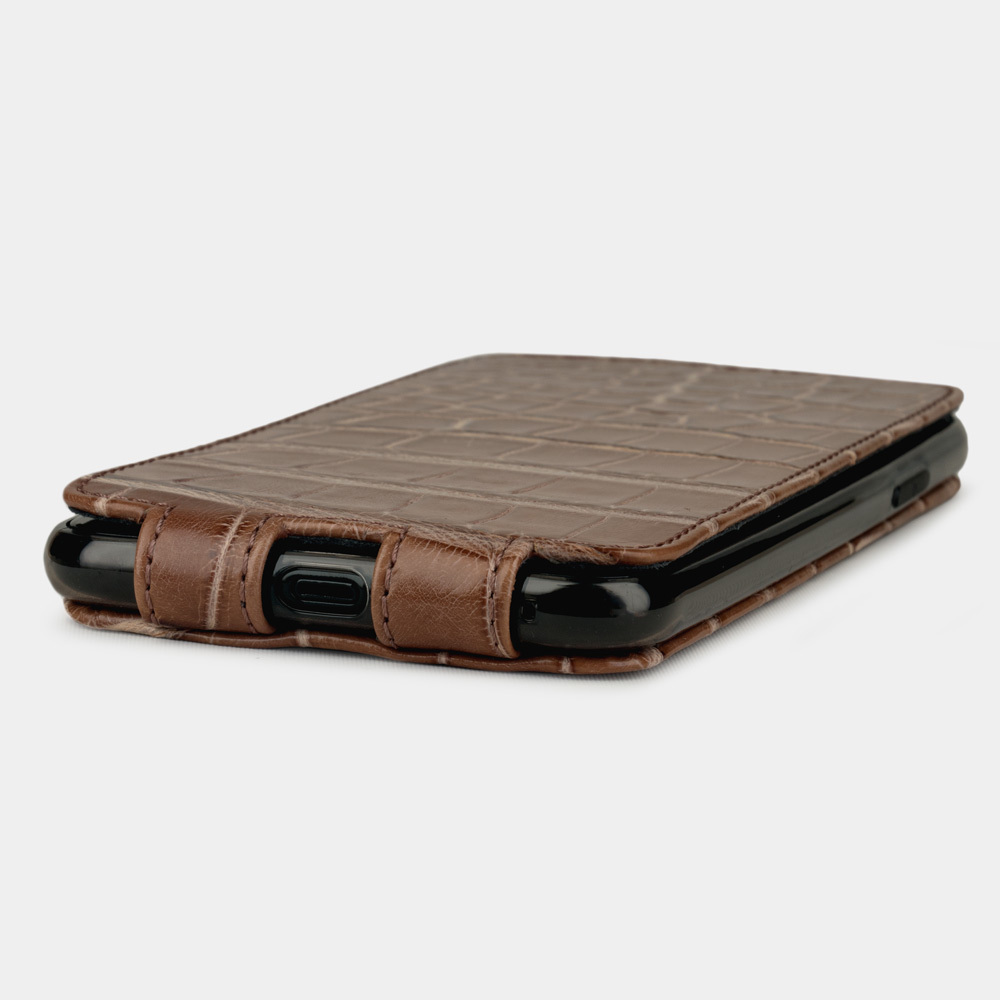 Special order: Чехол для iPhone 11 Pro Max из натуральной кожи крокодила, цвета коричневый лак