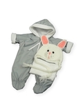 Комбинезон и шапка - Кролик / белый. Одежда для кукол, пупсов и мягких игрушек.