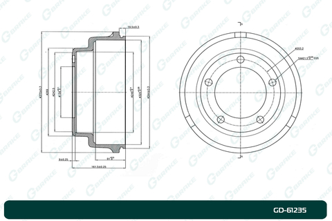 Барабан тормозной G-brake  GD-61235