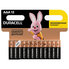Батарейки Duracell мизинчиковые ААA LR03 (12 штук в упаковке)