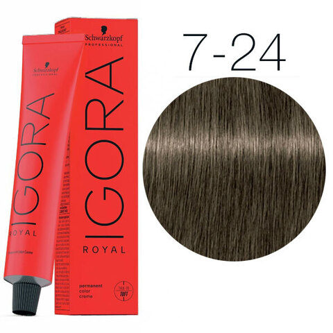 Schwarzkopf Igora Royal New 7-24 (Средний русый пепельный бежевый) - Краска для волос