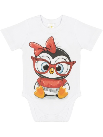Боди с коротким рукавом "Пингвиночка в очках"