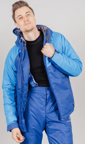 Утеплённая прогулочная лыжная куртка Nordski Premium Sport Blue/True Blue мужская
