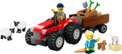 Конструктор LEGO City 60461 Красный сельскохозяйственный трактор с прицепом и овцами