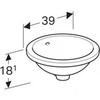 Geberit VariForm 39 500.744.01.2 Раковина с установкой под столешницу круглой формы, D1=33 см, без отв. под смеситель, с отв. перелива