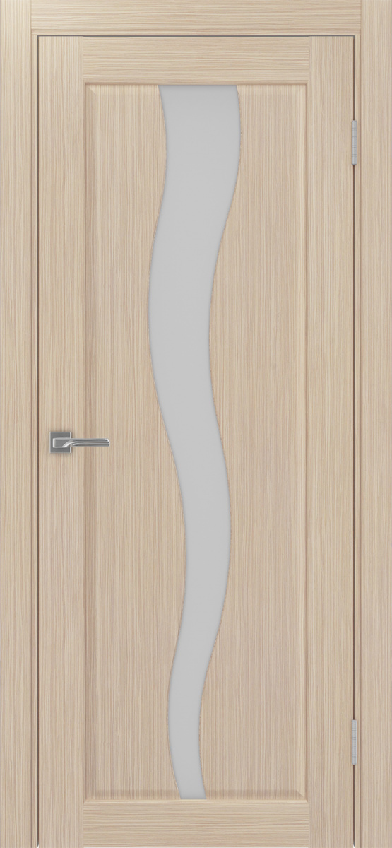 Дверь межкомнатная Оптима Порте Сицилия 730.121, цвет беленый дуб, экошпон, стекло мателюкс