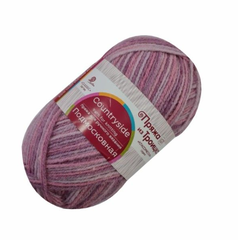 Пряжа "Подмосковная меланж", 50% шерсть, 50% акрил, 100гр-250м, Сиреневый меланж