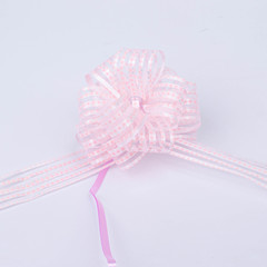 Бант-шар из органзы  (квадратики)  Нежно-розовый