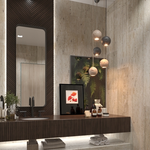 Подвесной светодиодный светильник Odeon Light Travertino 6625/1L