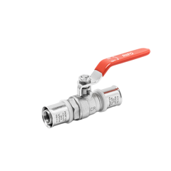 RIIFO Omni кран шаровой с красной ручкой-рычагом пресс никелированная латунь 20-20