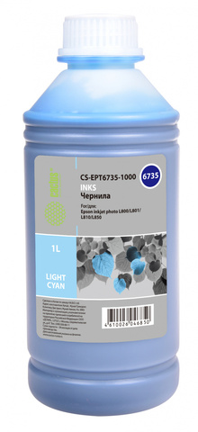 Чернила Cactus CS-EPT6735-1000 T6735 Светло-голубой / Light Cyan 1000мл для Epson L800/L810/L850/L1800