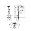 Душевая система внешнего монтажа с термостатом 121,3 см с верхней лейкой 28х28 см Hansgrohe Croma Select 26790000