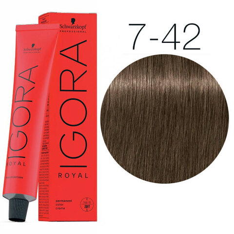 Schwarzkopf Igora Royal New 7-42 (Средний русый бежевый пепельный) - Краска для волос