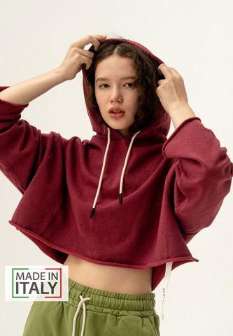 Худи Bowery NYC укороченное оверсайз Ruby