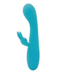 Голубой вибратор Naya с клиторальным отростком - 18,3 см. - 