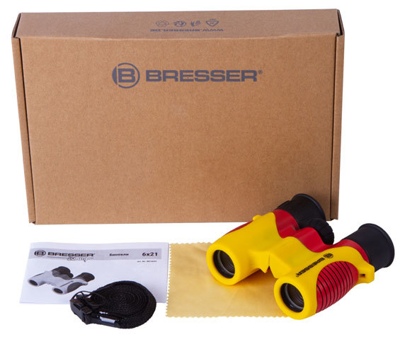 Бинокль детский Bresser Junior 6x21 желтый - фото 2 - комплект поставки