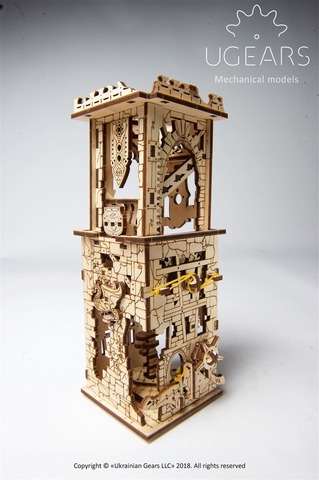 Башня-аркбаллиста (Ugears) - Деревянный конструктор, сборная механическая модель, 3D пазл