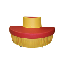 «Диван полукруглый» красно-желтый