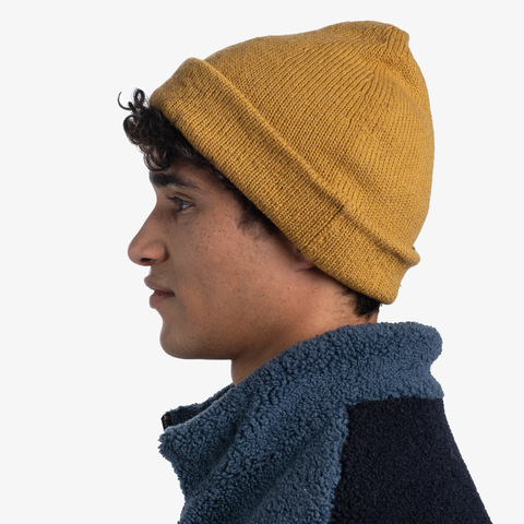 Картинка шапка вязаная Buff Hat Knitted Jarn Ocher - 6