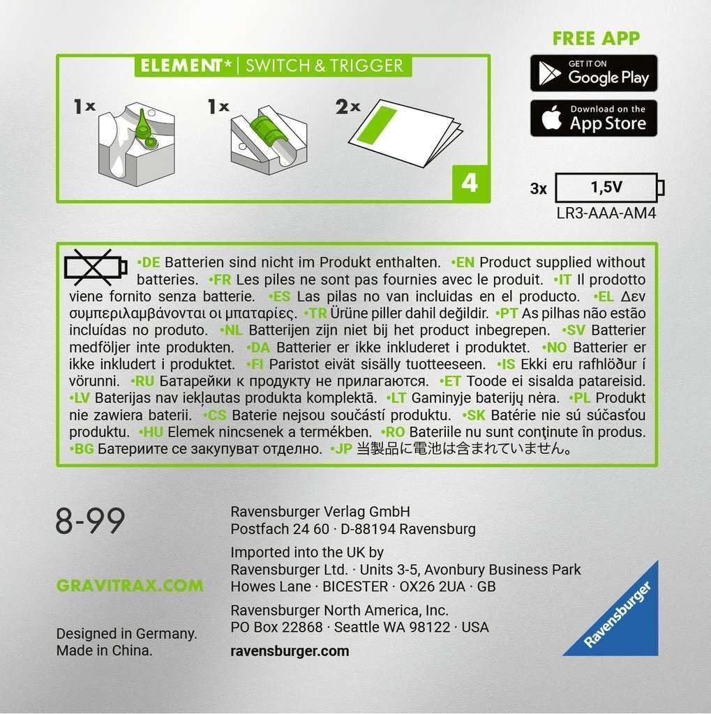 Конструктор Ravensburger Gravitrax Power Switch and Trigger -  Дополнительный элемент к конструктору - Настольная игра Гравитракс 262144  купить в Москве | Доставка по России.