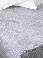 ODA Простыня стандартная, сатин серый с узором